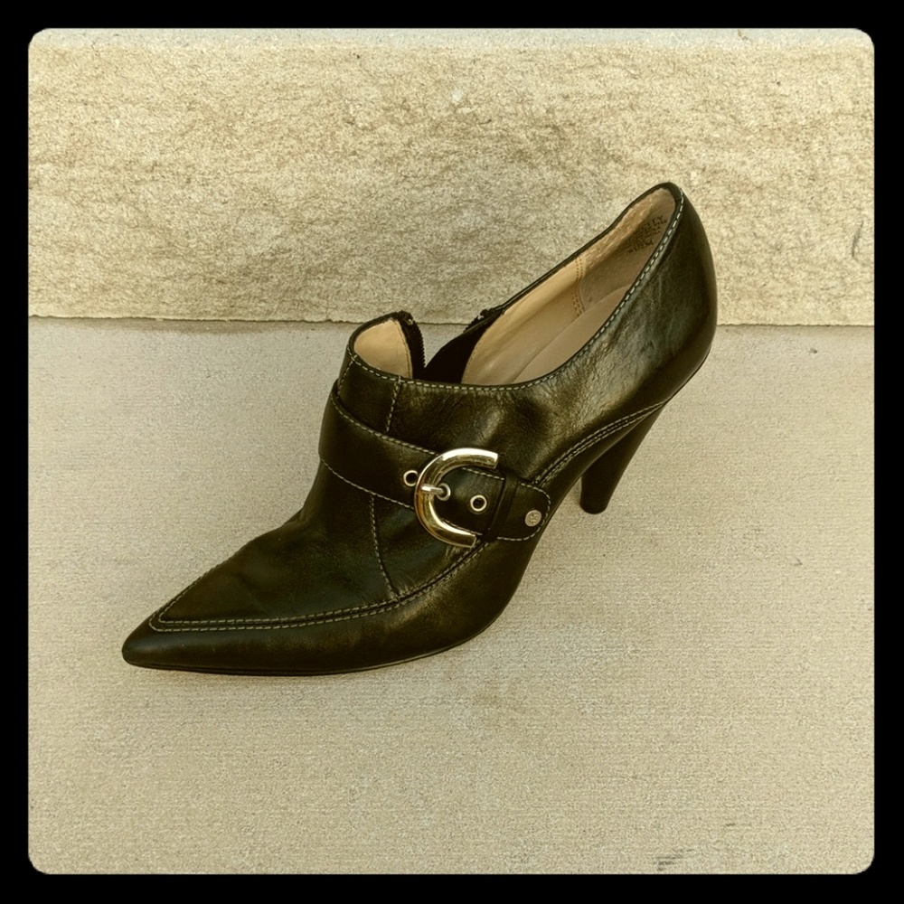 Anne Klein ankle bootie pumps black leather 8.5